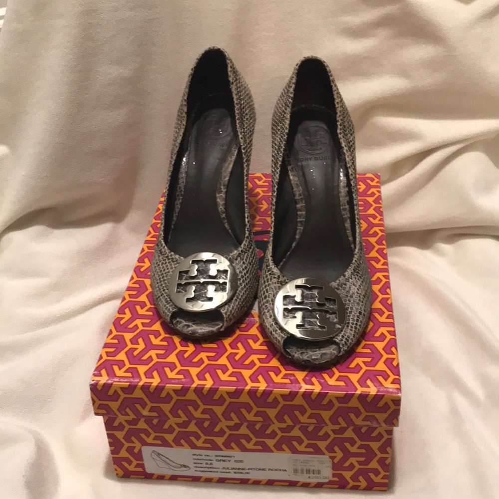 Tory Burch classic snakeskin wedges